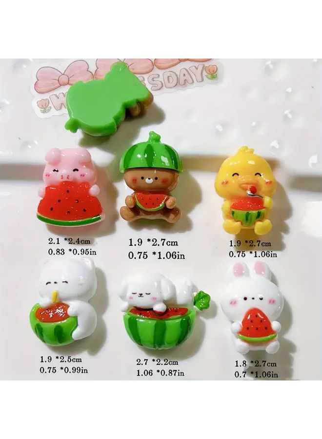 10pcs Cute Fruit Resin Figurines Pastel Colors For DIY Crafts Party Decor - Image 5