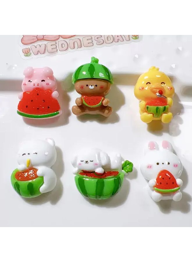 10pcs Cute Fruit Resin Figurines Pastel Colors For DIY Crafts Party Decor - Image 1
