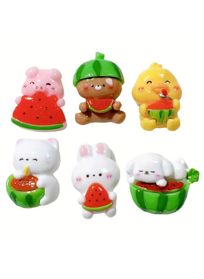 10pcs Cute Fruit Resin Figurines Pastel Colors For DIY Crafts Party Decor - Image 3