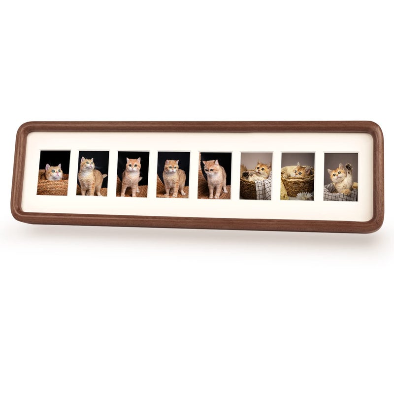 Hans 4"x16" Frames Collage Photo Frame Single Mat with Eight 1.5x2.5 Openings and Satin Solid Frame Horizontal or Vertical(8 Openings) - Image 2