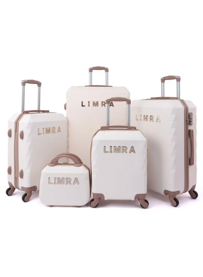 LIMRA Limra Luggage Trolley Bags set of 5 Pcs Beige/Gold