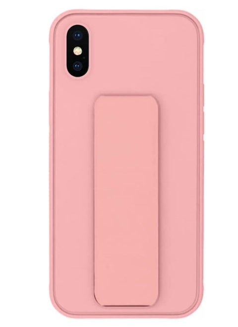 Case Cover For iPhone XS Max Finger Grip Phone holder Case Car Magnetic Multi-function 3 in 1 Shockproof Back Cover Protective Case (iPhone XS Max light pink)
