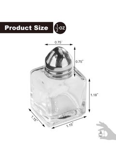 TYCOM Castor Salt and Pepper Shakers 24 packs Pocket Condiment Bottle Individual Seasonings Shakers Salt Container Holder Seasoning Holders Glass Pepper Jar Spice Jars Silver lids.  - Image 3