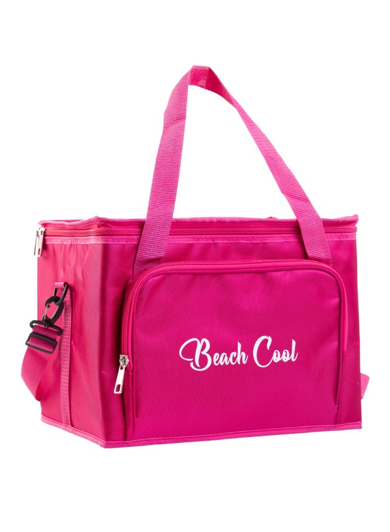 Beach Cool Padded and High Quality Material Hot and Cold Storage Bag with Adjustable Strap (25L)- Pink - Image 1