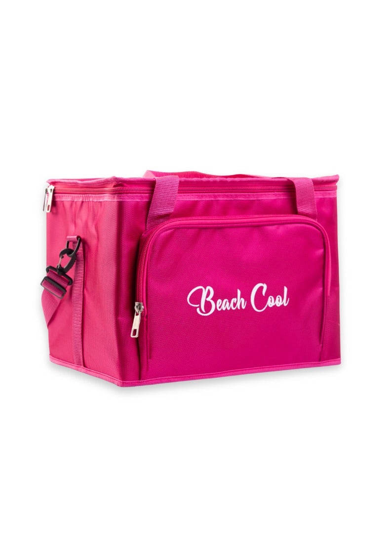 Beach Cool Padded and High Quality Material Hot and Cold Storage Bag with Adjustable Strap (25L)- Pink - Image 3