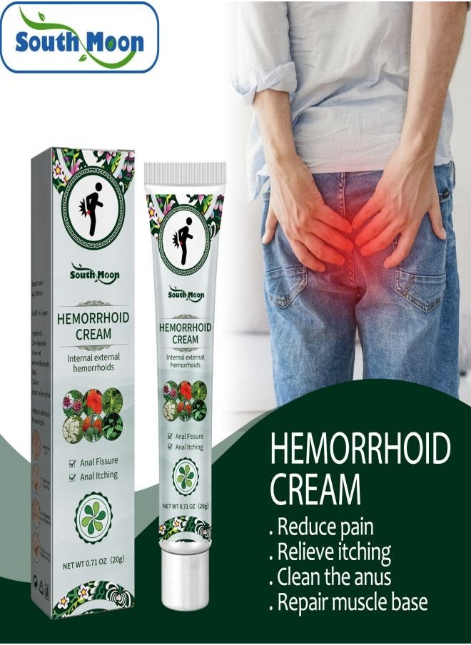 SOUTH MOON Hemorrhoid Treatment All Natural Fast Relief Herbal Hemorrhoid Cream Healing Formula for Burning Itching Pain Bleeding and Swelling - 1Pcs  - Image 1