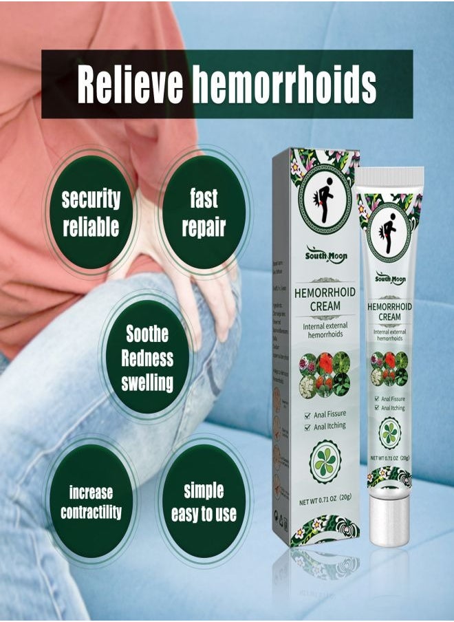 SOUTH MOON Hemorrhoid Treatment All Natural Fast Relief Herbal Hemorrhoid Cream Healing Formula for Burning Itching Pain Bleeding and Swelling - 1Pcs  - Image 3