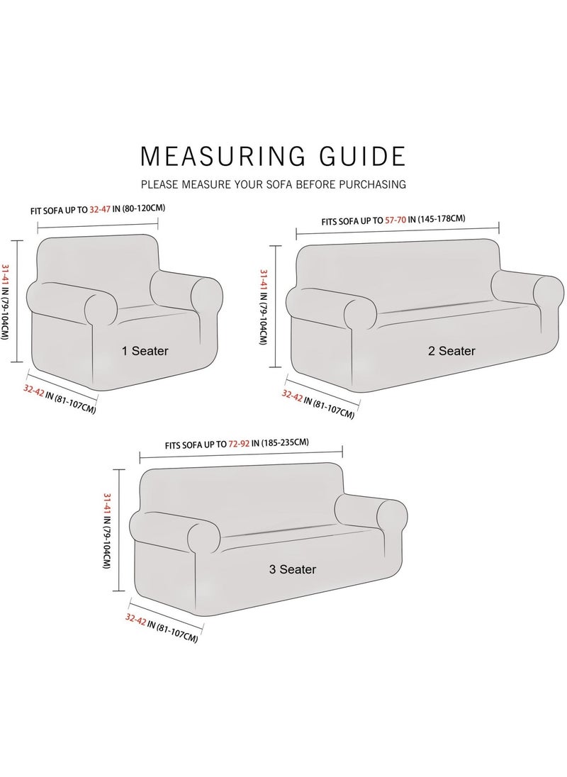 Fabienne Stretch Fit 7 Seater Sofa Cover Set 3211 Combination Soft Brushed Fabric Couch Cover Exquisitely Full Coverage Furniture Protector Slipcover Seven Seater Fits on Standard and Recliner Sofa Sand Beige  - Image 2