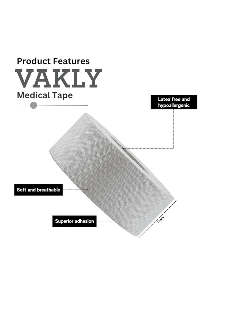 Vakly Vakly Athletic Porous Tape Pack of 3  Soft Fabric Cloth Breathable Ortho Sports Training Medical Adhesive Tape for Stabilizing  Supporting Muscles Joints  Injuries  1 Wide x 10 Yards  - Image 2