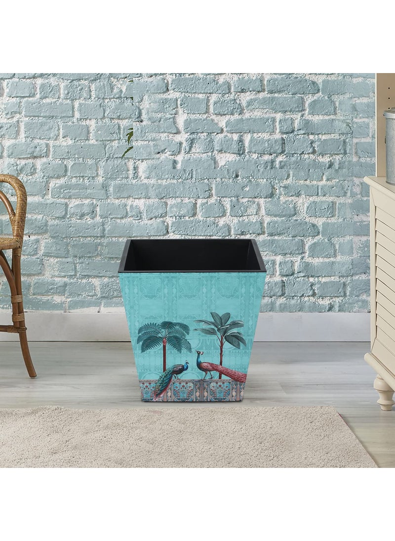 RF REINVENTION FACTORY Wooden Open Dry Waste DustBin By Reinvention Factory in Peacock Design  - Image 1