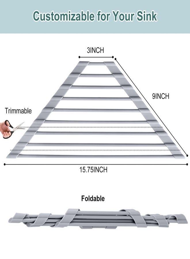 MERRYBOX Triangle Roll-Up Dish Drying Rack（Grey） - Image 2