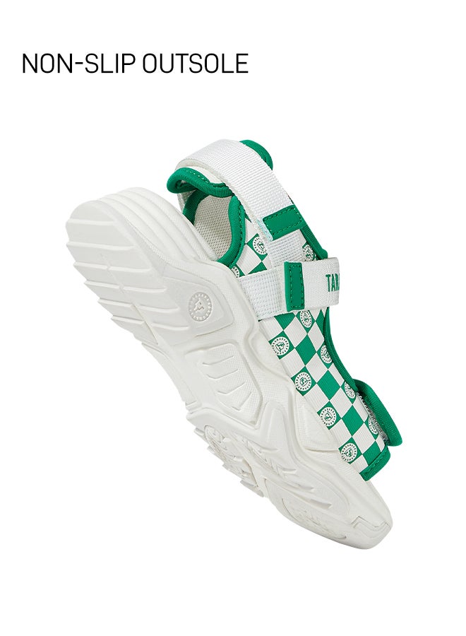 Taranis Children's Shoes Kids' Green & White Checkerboard Sport Sandals with Velcro Straps - Image 4