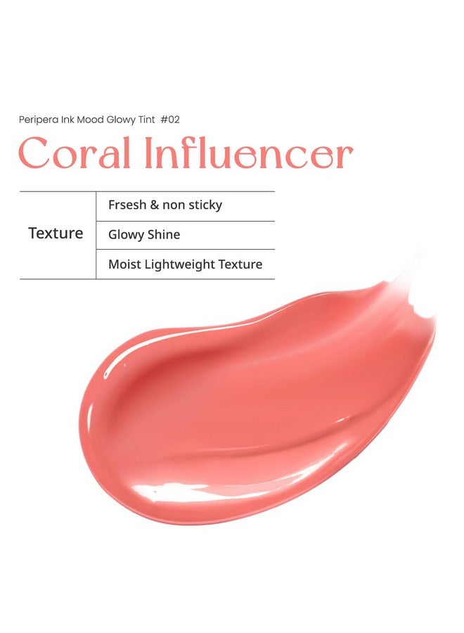 Peripera Ink Mood Glowy Tint (02 Coral Influencer (New)) - Image 3