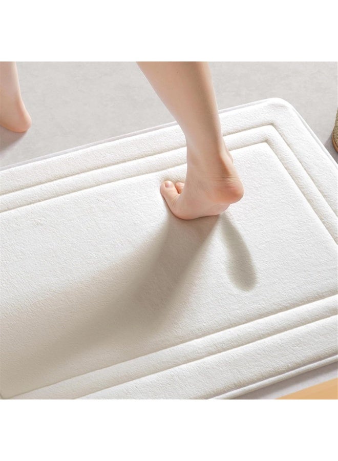 Arabest Memory Foam Bath Mat Rug, Super Absorbent Non Slip Bath Mats for Bathroom Floor, Machine Wash Dry Bathroom Rugs for Bathroom Floor, Tub and Shower, White - Image 3