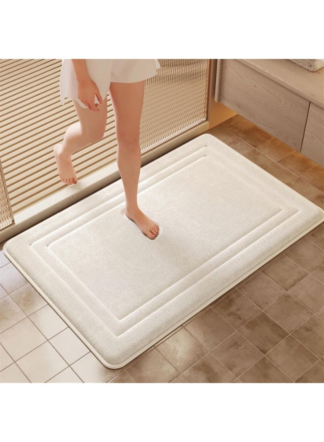 Arabest Memory Foam Bath Mat Rug, Super Absorbent Non Slip Bath Mats for Bathroom Floor, Machine Wash Dry Bathroom Rugs for Bathroom Floor, Tub and Shower, White - Image 4
