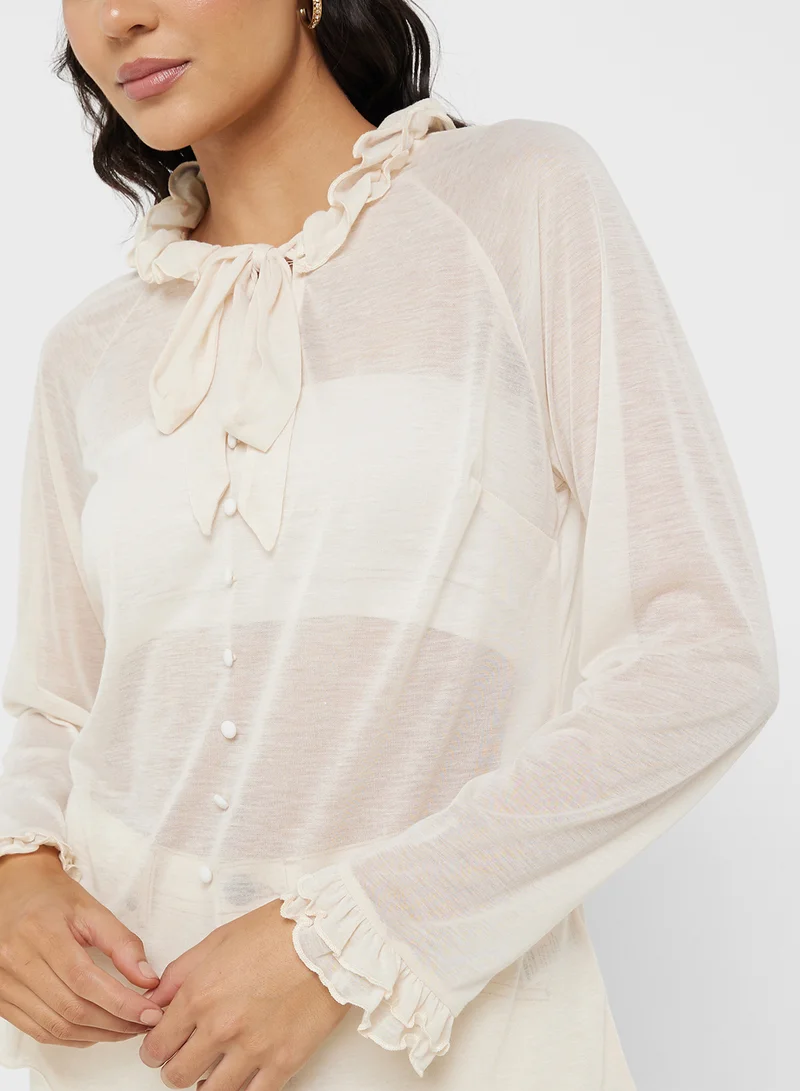 SIVVI for HANIYA Ruffle Detail Top