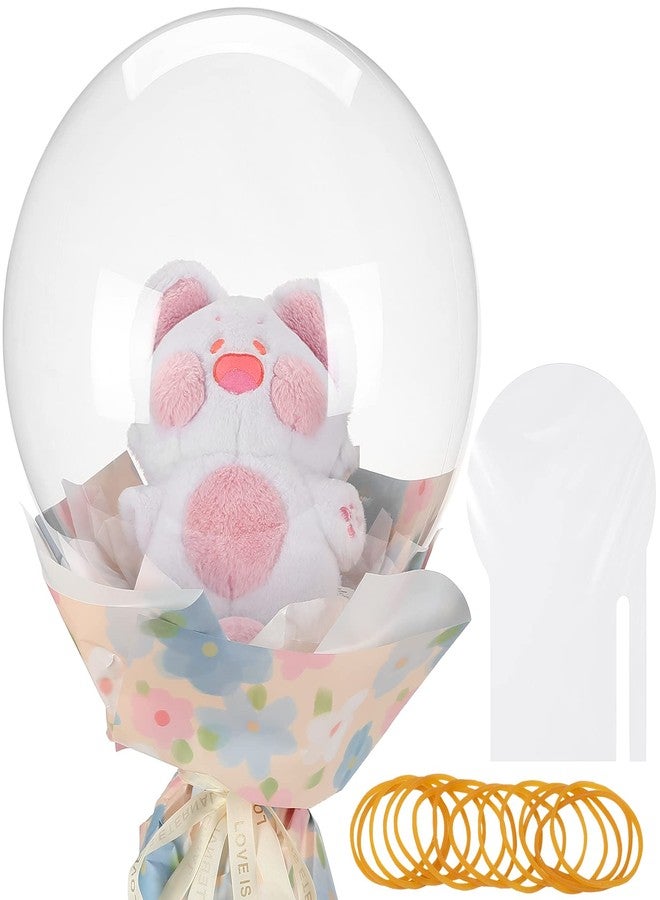 Sosation 16 Pcs Valentines Day Bobo Balloons Bulk 26" and 30" Clear Wide Mouth Bubble Bobo Balloons for Stuffing Giant Large Transparent with Rubber Band for Christmas Birthday Party Decor(30) - Image 1
