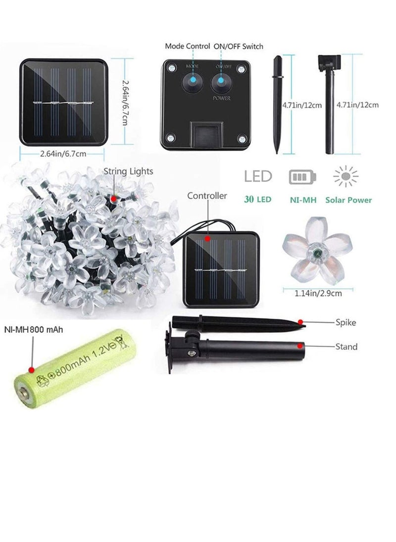 Y&D - Solar Lights Outdoor, Waterproof Flower Powered Fairy String with 8 Modes for Garden, Patio, Yard, Gazebo Tree, Parties - Image 1