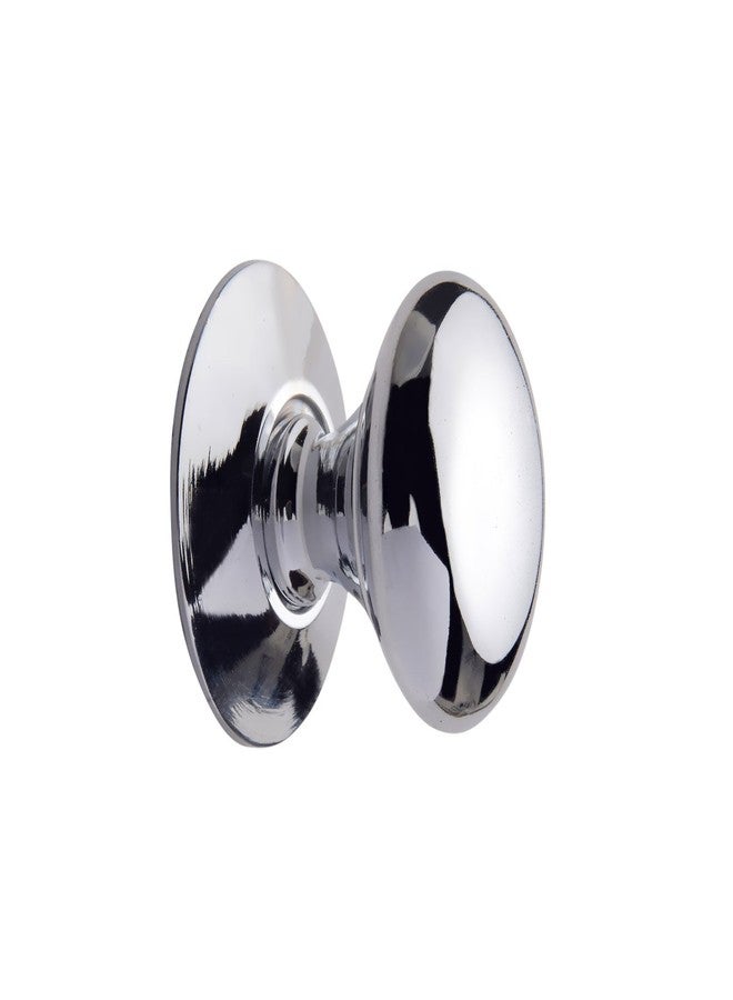 HOBKNOBS Victorian Classic Chrome Plated (21 mm Dia) Cabinet Drawers/Wardrobe/Kitchen Door Pull Handle Knobs - White & Silver - Image 1