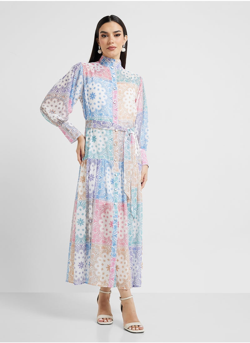 Khizana - Geometric Print Dress - Image 1