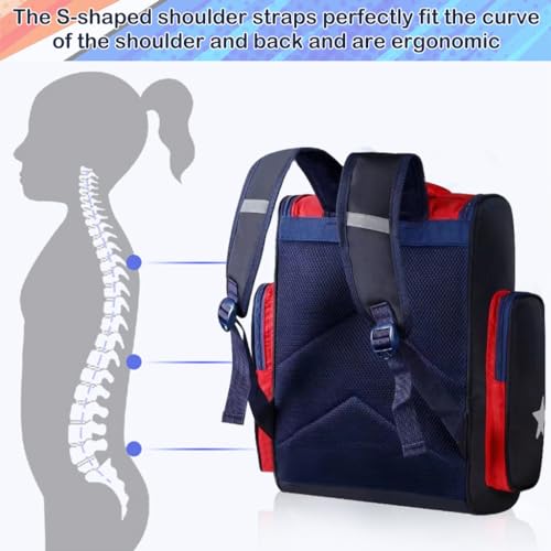 PALAY ® Fancyku® School Backpack for Boy Kids Waterpoof Large Capacity School Bag, Travel, Camping, Burden-relief Backpack for Kids Gift (6-12 Years Old), Red - Image 4