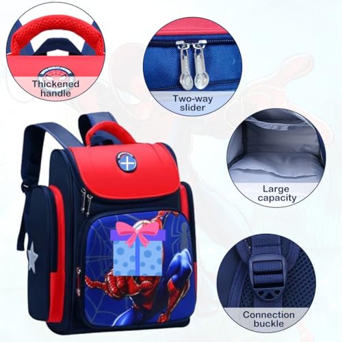 PALAY ® Fancyku® School Backpack for Boy Kids Waterpoof Large Capacity School Bag, Travel, Camping, Burden-relief Backpack for Kids Gift (6-12 Years Old), Red - Image 3