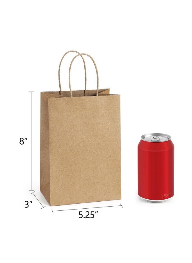 BagDream Kraft Paper Bags 25Pcs 5.25x3x8 Inches Small Paper Gift Bags with Handles Party Favor Bags Shopping Bags Brown Gift Bags Paper Sacks - Image 2