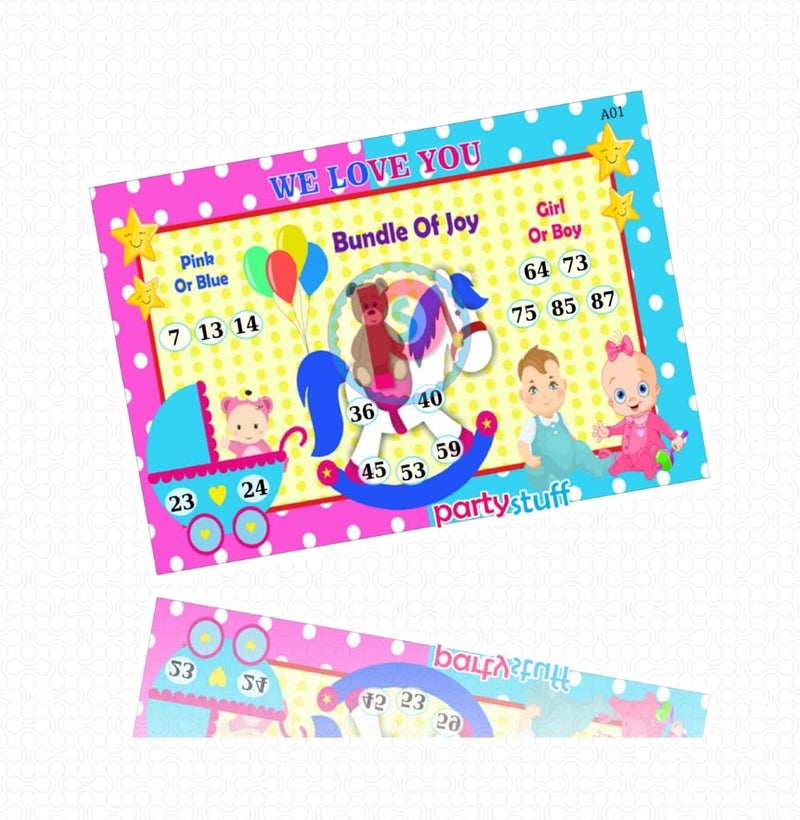 PartyStuff Baby Shower Theme Tambola Housie Tickets - Boy or Girl Baby Shower kukuba 1 - Designer Kukuba (48 Cards) - Image 2