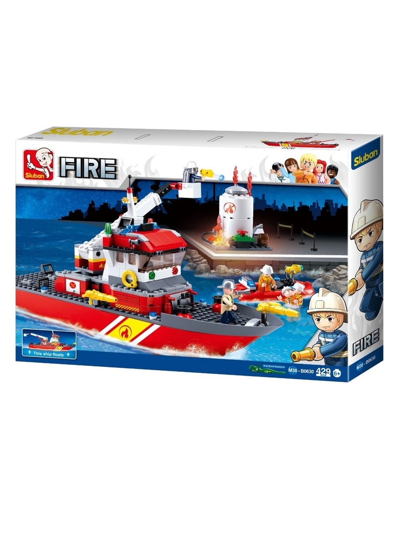 Sluban Sluban - Fireboat with Oil Tank Bricks Set 429 Pieces - M38-B0630M38-B0630 - Image 1