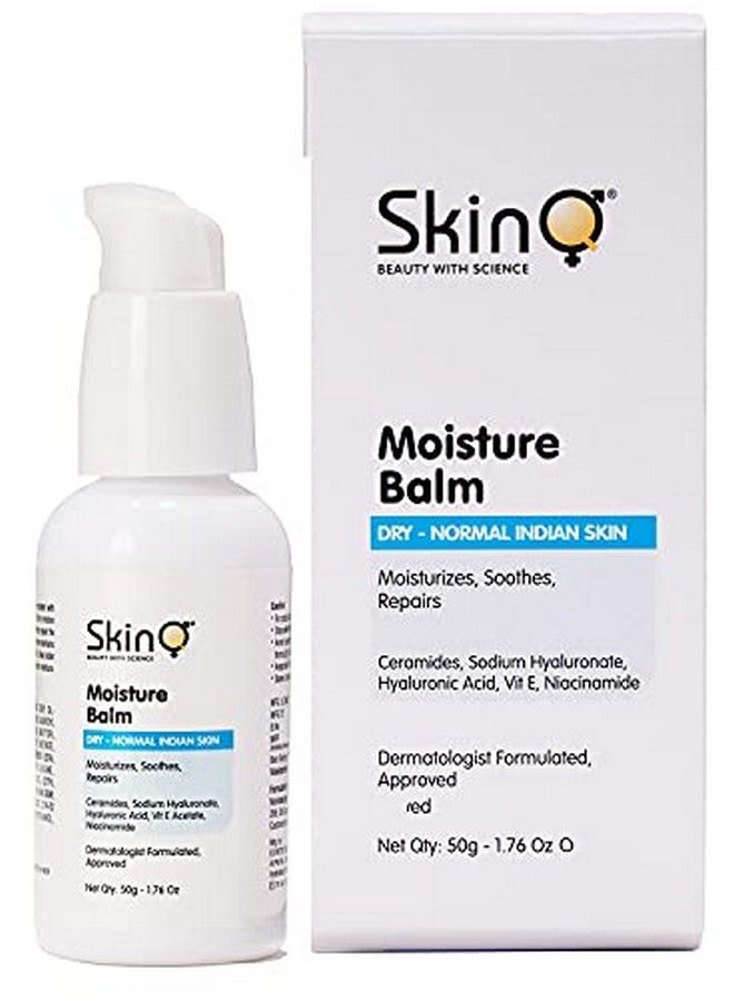 SkinQ Moisture Balm Moisturizer For Face; Moisturiser For Oilydry & Normal Skin With Hyaluronic Acid Ceramides. Dermatologist Formulated Face Moisturiser For Indian Skin Only (50G) - Image 1