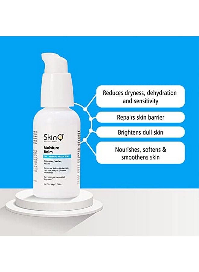 SkinQ Moisture Balm Moisturizer For Face; Moisturiser For Oilydry & Normal Skin With Hyaluronic Acid Ceramides. Dermatologist Formulated Face Moisturiser For Indian Skin Only (50G) - Image 3