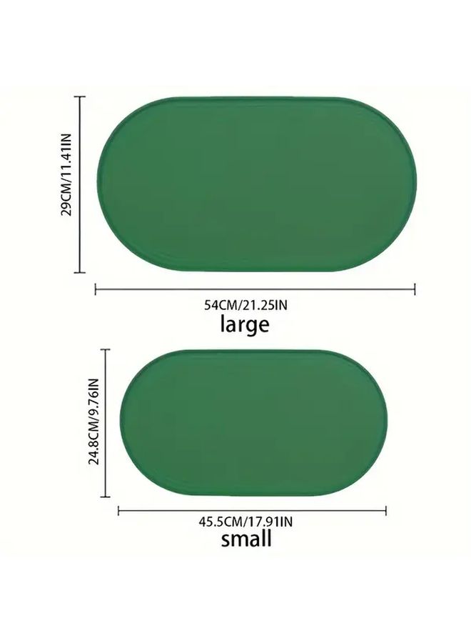 Beige Small Silicone Feeding Mat for Pets Cats Dogs Non Slip Anti Overflow Dirt Resistant Easy Clean Household Bowl Supplies - Image 2