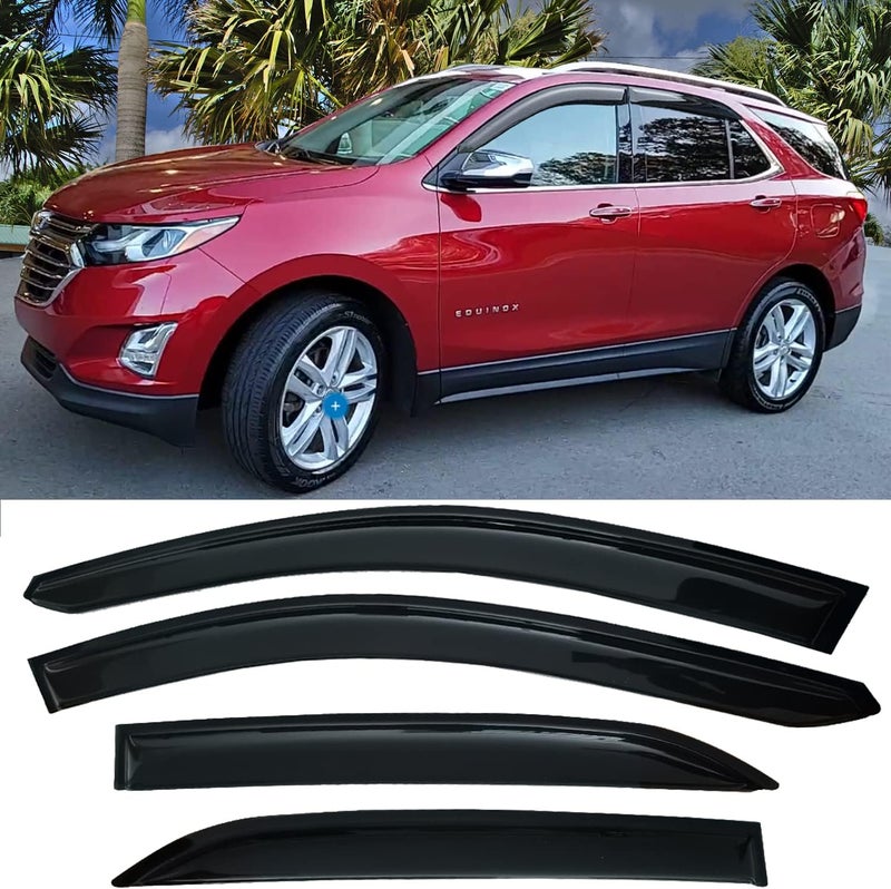 TONOYTIM Tape On Window Visors Rain Guards Car Sun Shade Vent for 2018-2024 Chevrolet(Chevy) Equinox,Side Window Vent Wind Deflectors Guard Shade for Equinox 18-24,Sun Visor for Car,4-Pieces Set - Image 1