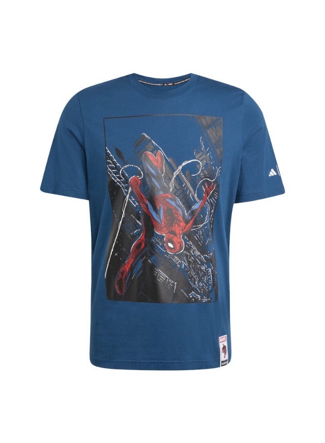 اديداس تيشيرت سبايدرمان أزرق بأكمام قصيرة للرجال - Image 2
