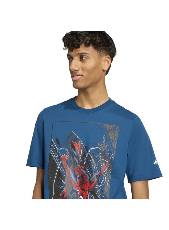 اديداس تيشيرت سبايدرمان أزرق بأكمام قصيرة للرجال - Image 5