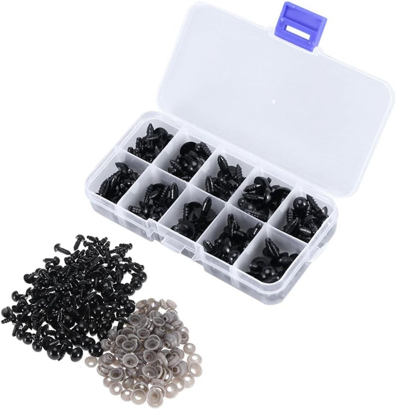 FONDOTIN 284Pcs Plastic Doll Eyes Safe DIY Eyes for Puppet Crafts Quality Plastic with Effect for Making Craft Projects Includes Storage Box - Image 1