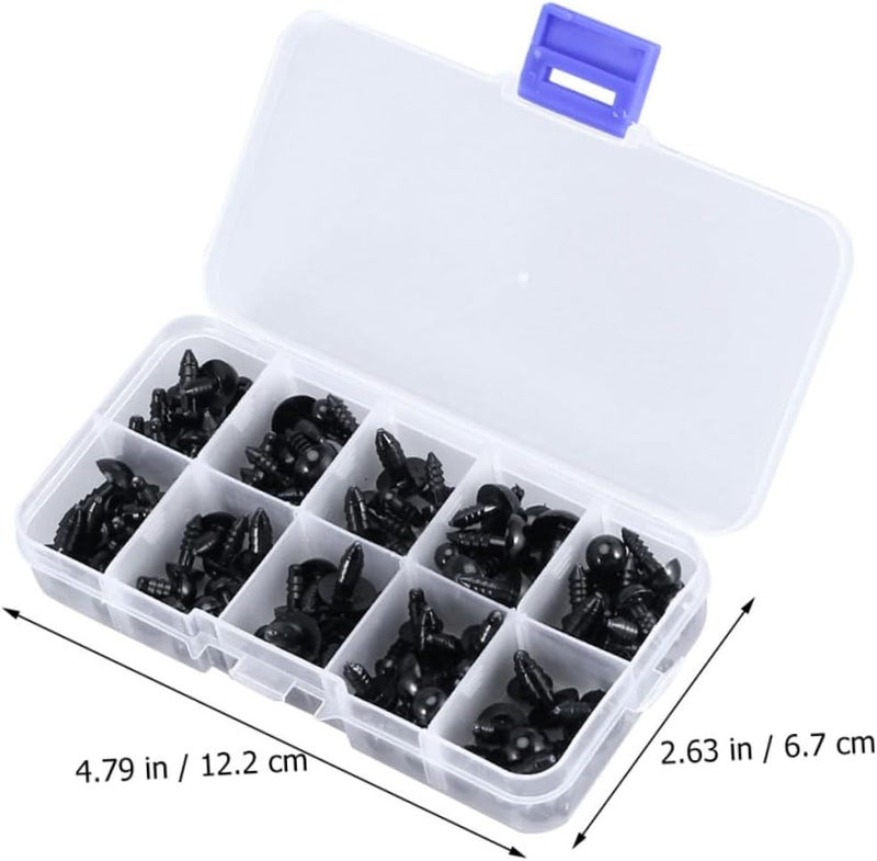 FONDOTIN 284Pcs Plastic Doll Eyes Safe DIY Eyes for Puppet Crafts Quality Plastic with Effect for Making Craft Projects Includes Storage Box - Image 2