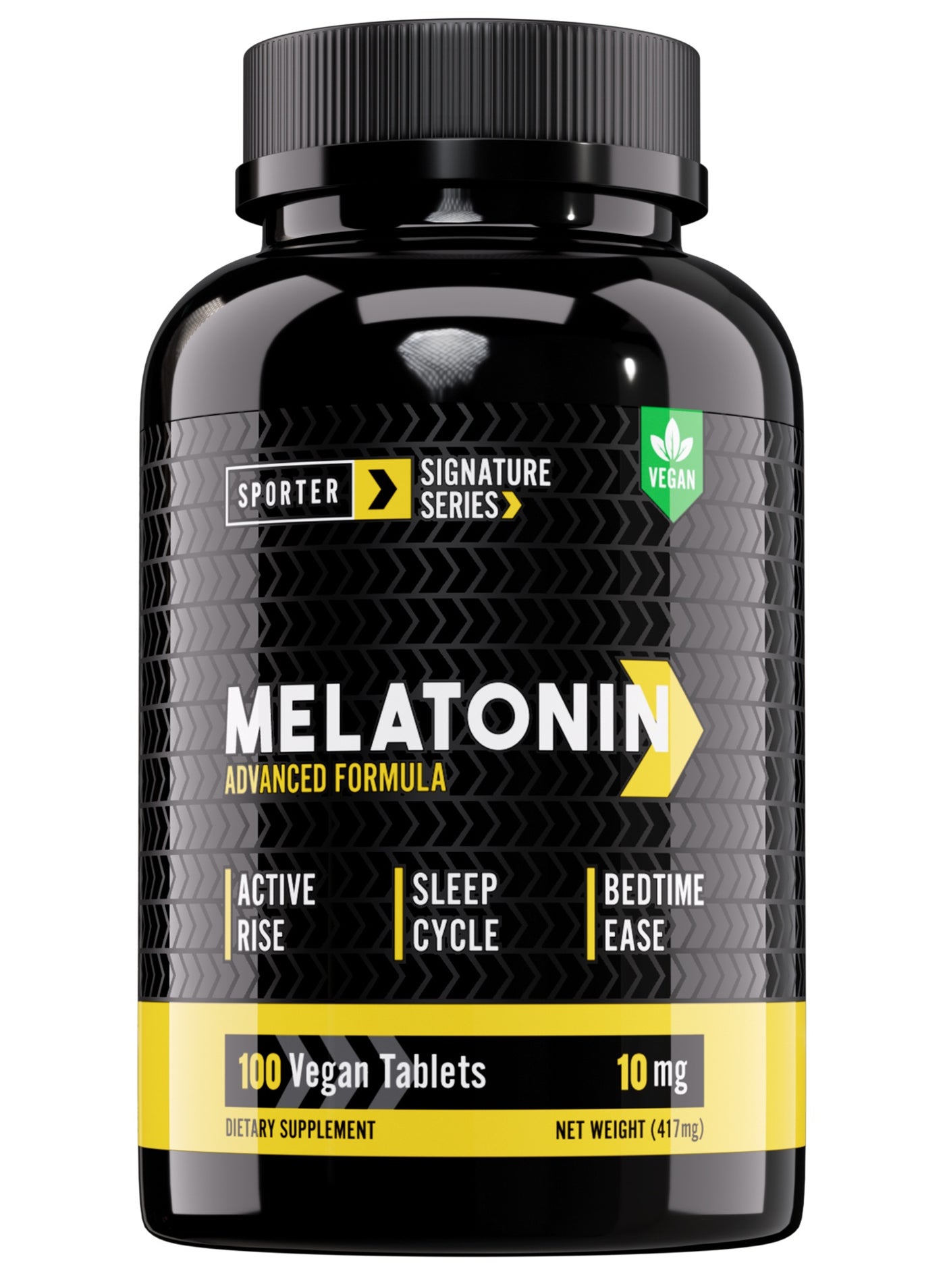 Sporter Melatonin – 100 Vegan Tablets | 10mg Melatonin with Vitamin B6 | Natural Sleep Aid & Relaxation | Promotes Restful Sleep & Recovery | Plant-Based Bedtime Support