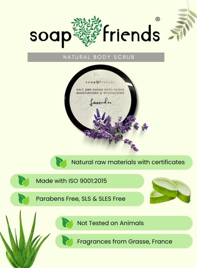 Soap&Friends Lavender Body Scrub 200 ml Natural Exfoliating and Moisturizing Body Scrub for Smooth Skin with Refreshing Aroma and Even Skin Tone Care - Image 3