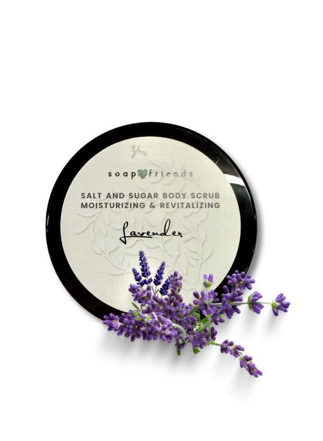 Soap&Friends Lavender Body Scrub 200 ml Natural Exfoliating and Moisturizing Body Scrub for Smooth Skin with Refreshing Aroma and Even Skin Tone Care - Image 1