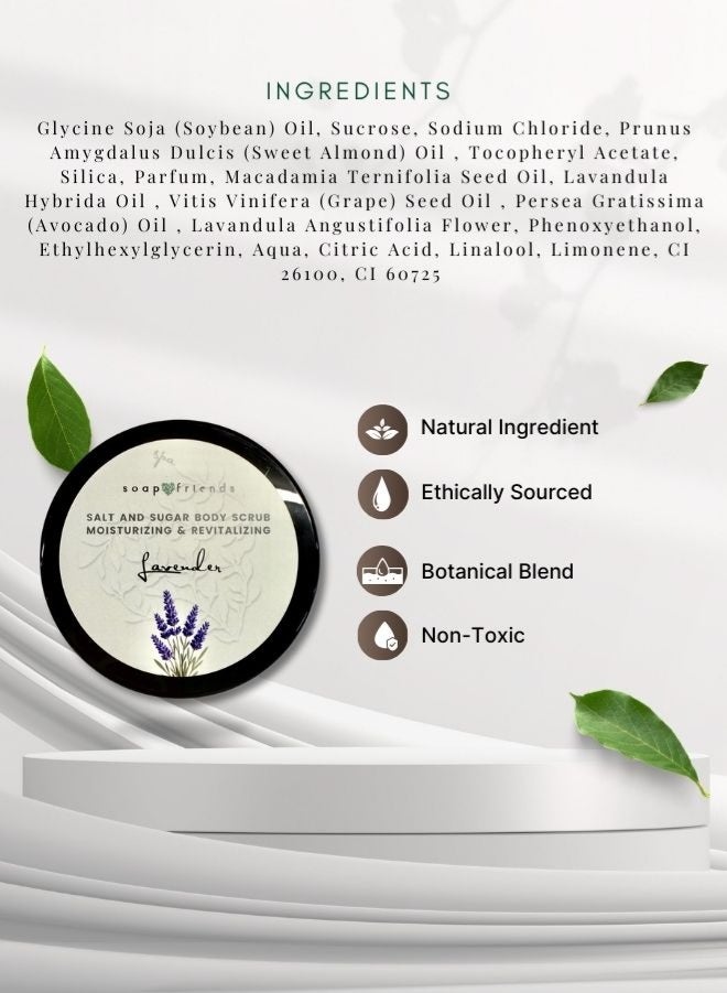 Soap&Friends Lavender Body Scrub 200 ml Natural Exfoliating and Moisturizing Body Scrub for Smooth Skin with Refreshing Aroma and Even Skin Tone Care - Image 4