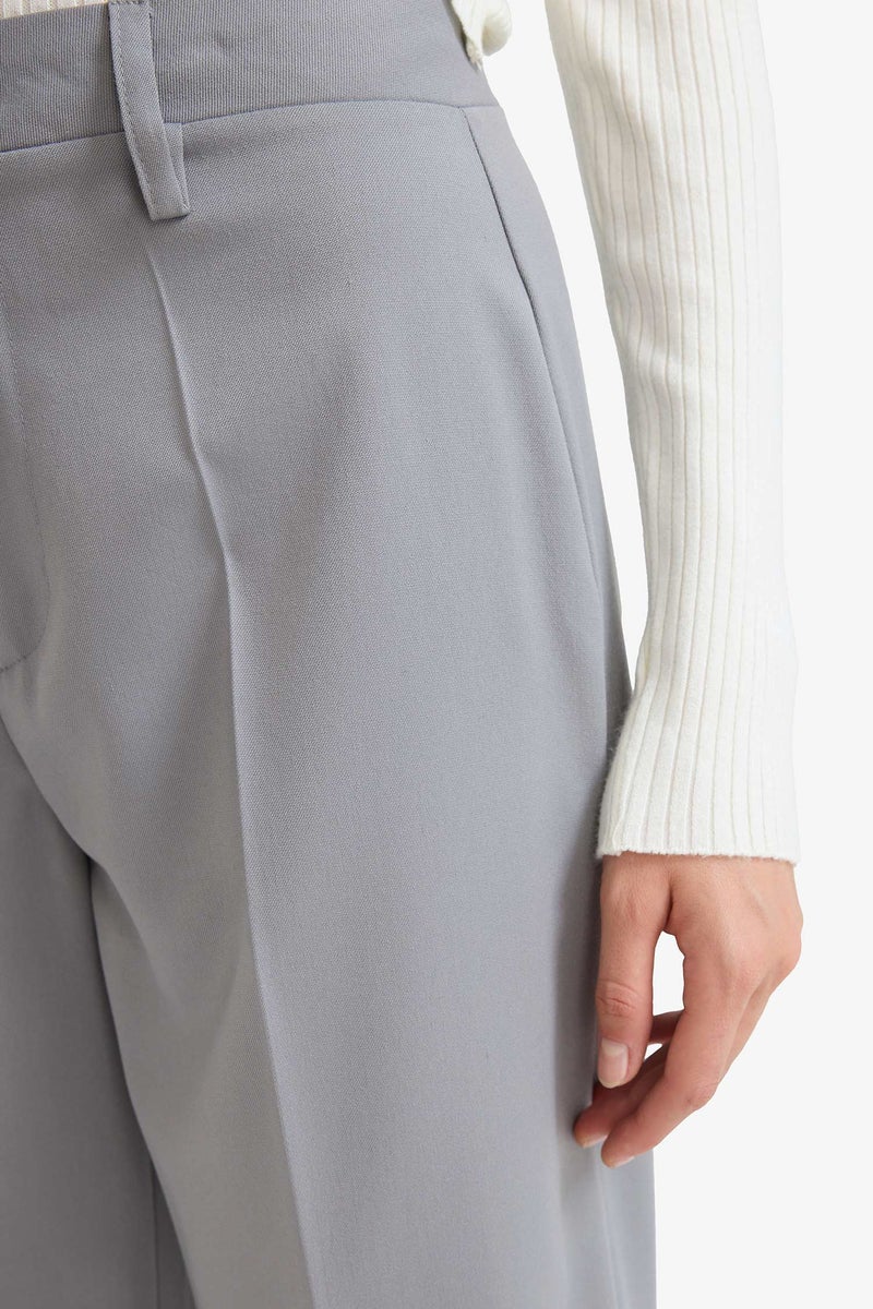 DeFacto Grey Woman Straight Trousers Casual - Image 4