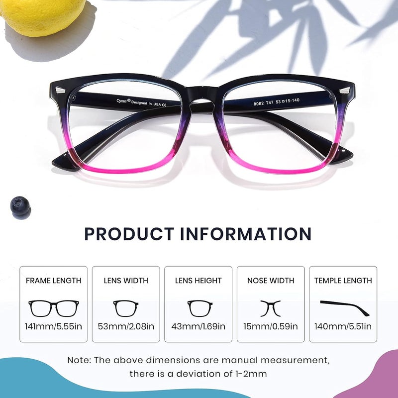 Cyxus Blue Light Glasses for Men Women Reduce Eye Strain UV Blocking for Computer Screen 8082 - Image 5