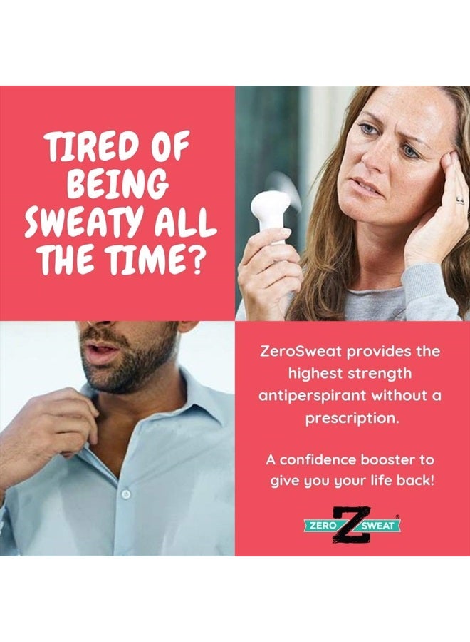 zerosweat Antiperspirant Deodorant | Clinical Strength Hyperhidrosis Treatment - Reduces Armpit Sweat 1.2 Fl.Oz - Image 4