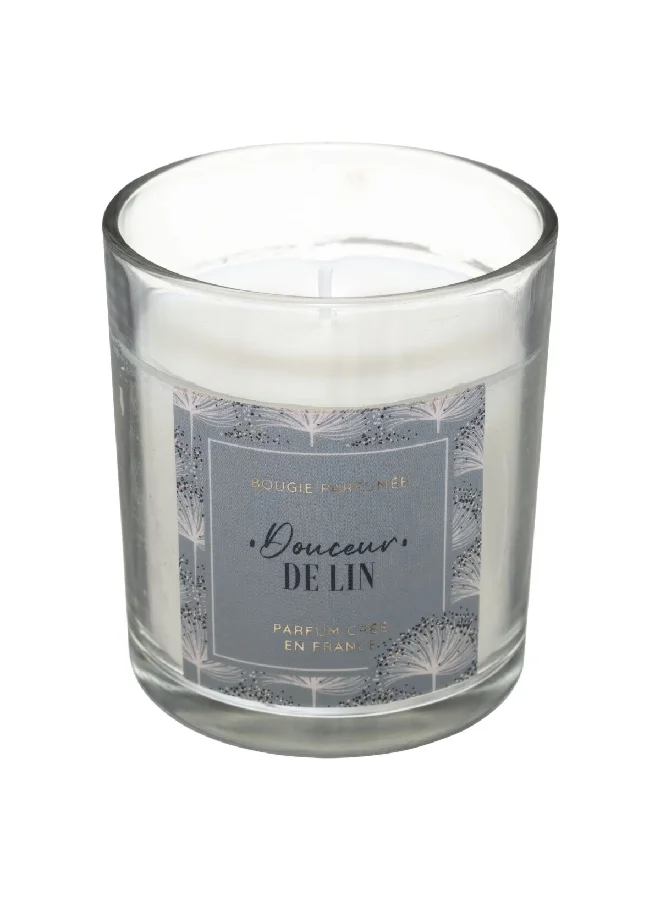 atmosphera Glass Dome Loli Linen Bell Shaped Scented Candle Clear 130 g 181645F