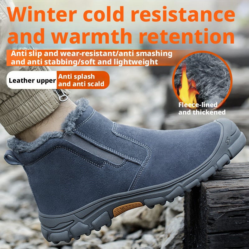 Custom Winter Cowhide Safety Shoes for Welding, High-Top Anti-Smash Anti-Puncture - Image 1