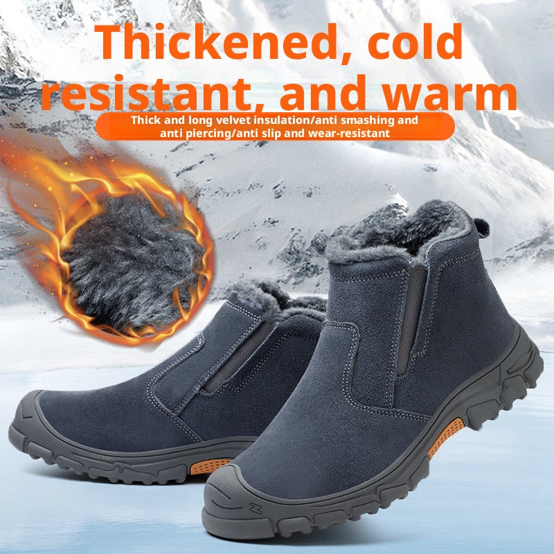 Custom Winter Cowhide Safety Shoes for Welding, High-Top Anti-Smash Anti-Puncture - Image 2