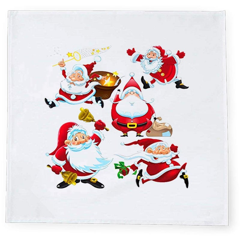 Khakee 6 Pcs Christmas Theme Tafta Silk Table Napkins 10x 10 for Xmas Decoration Christmas OrnamentsChristmas Gift npxmas244P - Image 2
