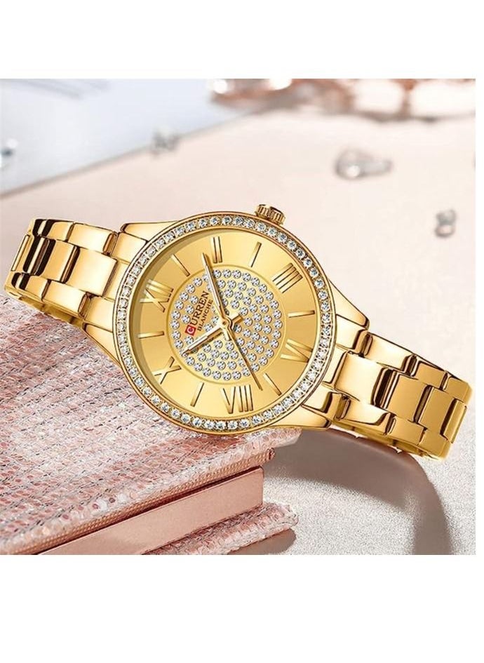 CURREN 9084 Original Brand Stainless Steel Band Wrist Watch For Women With Box ( Gold ) - pzsku/ZBE8CBA84DC2CEE247617Z/45/_/1689338199/d34a529b-90cd-4c89-95d6-8928cc4f7355