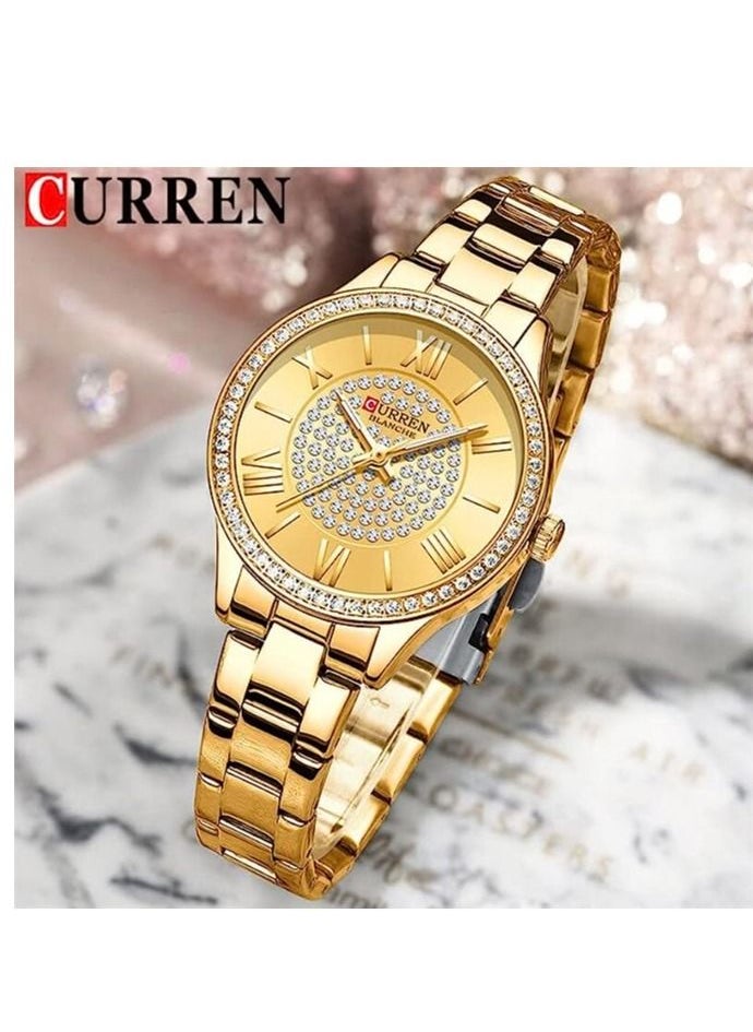 CURREN 9084 Original Brand Stainless Steel Band Wrist Watch For Women With Box ( Gold ) - pzsku/ZBE8CBA84DC2CEE247617Z/45/_/1689338200/931d6a98-4094-4839-9785-ef721ab81d07